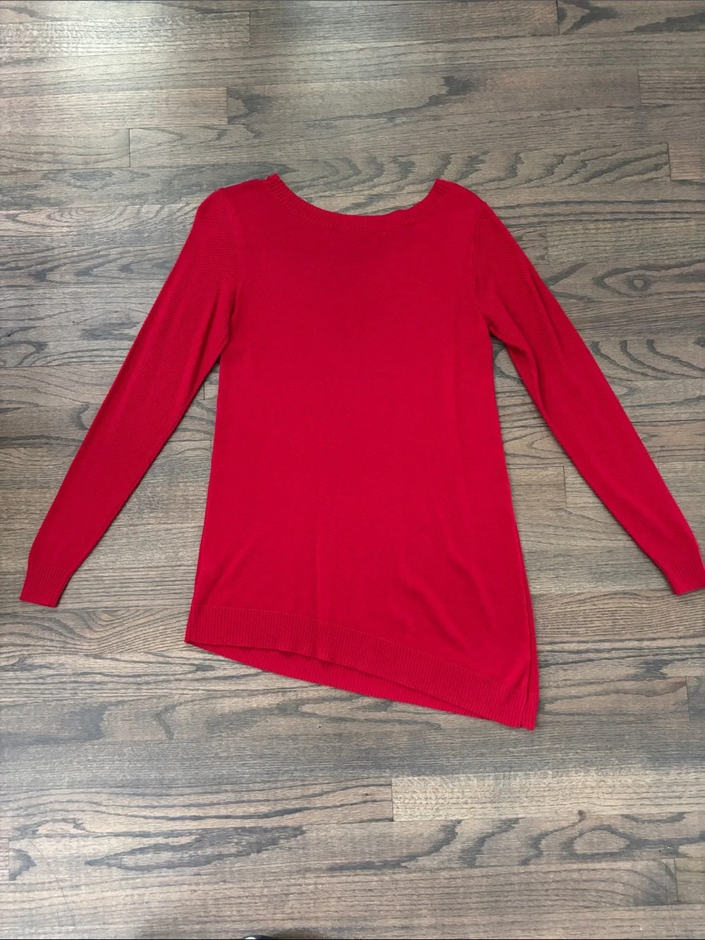 Apt. 9 Red Long Sleeve Ribbed Knit Top